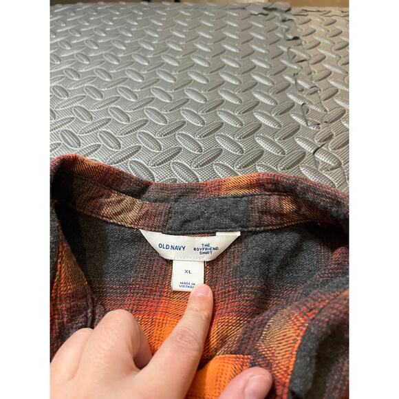 Old Navy Womens XL Boyfriend Shirt Flannel Evermore Taylor Swift Style Plaid - Picture 3 of 8